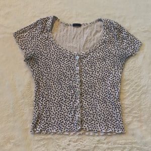 Brandy Melville Floral Button-Up Top